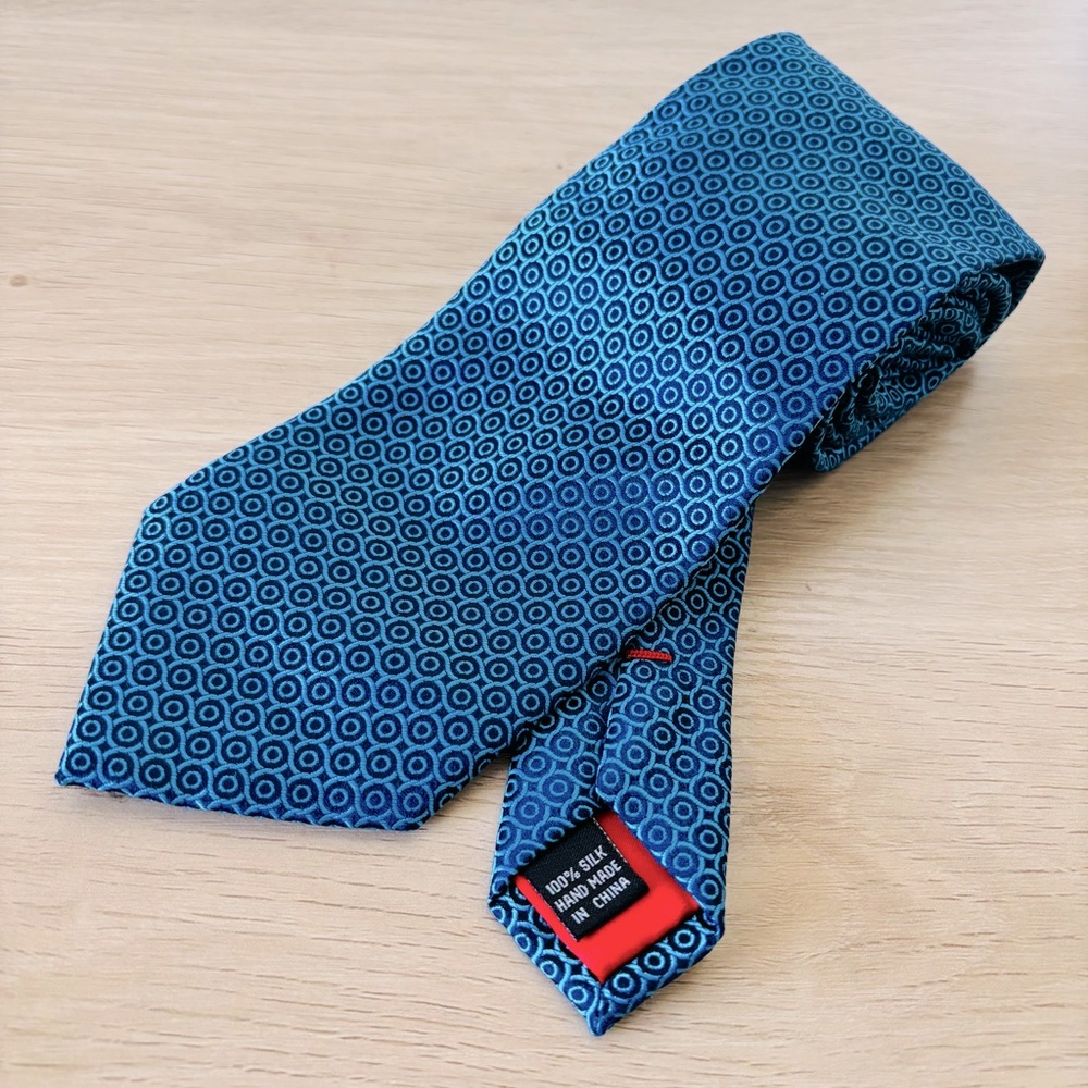 O Oscar - Blue Patterned Tie‎ - Oscar De La Renta